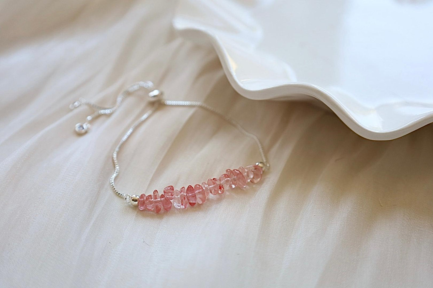 Cherry Quartz Adjustable Bracelet