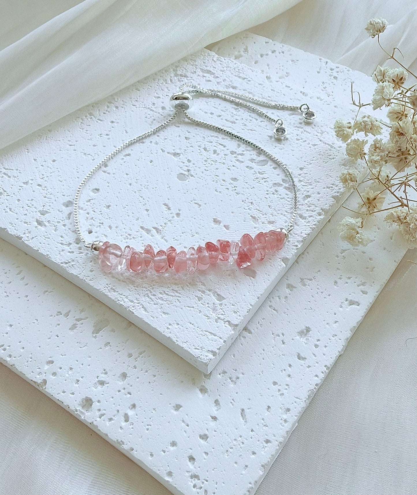 Cherry Quartz Adjustable Bracelet