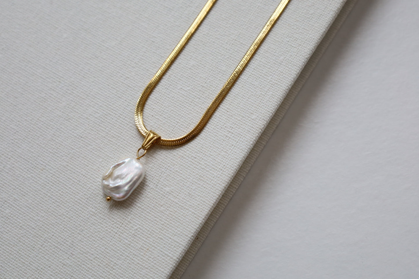 Grace Freshwater Pearl Necklace- Gold