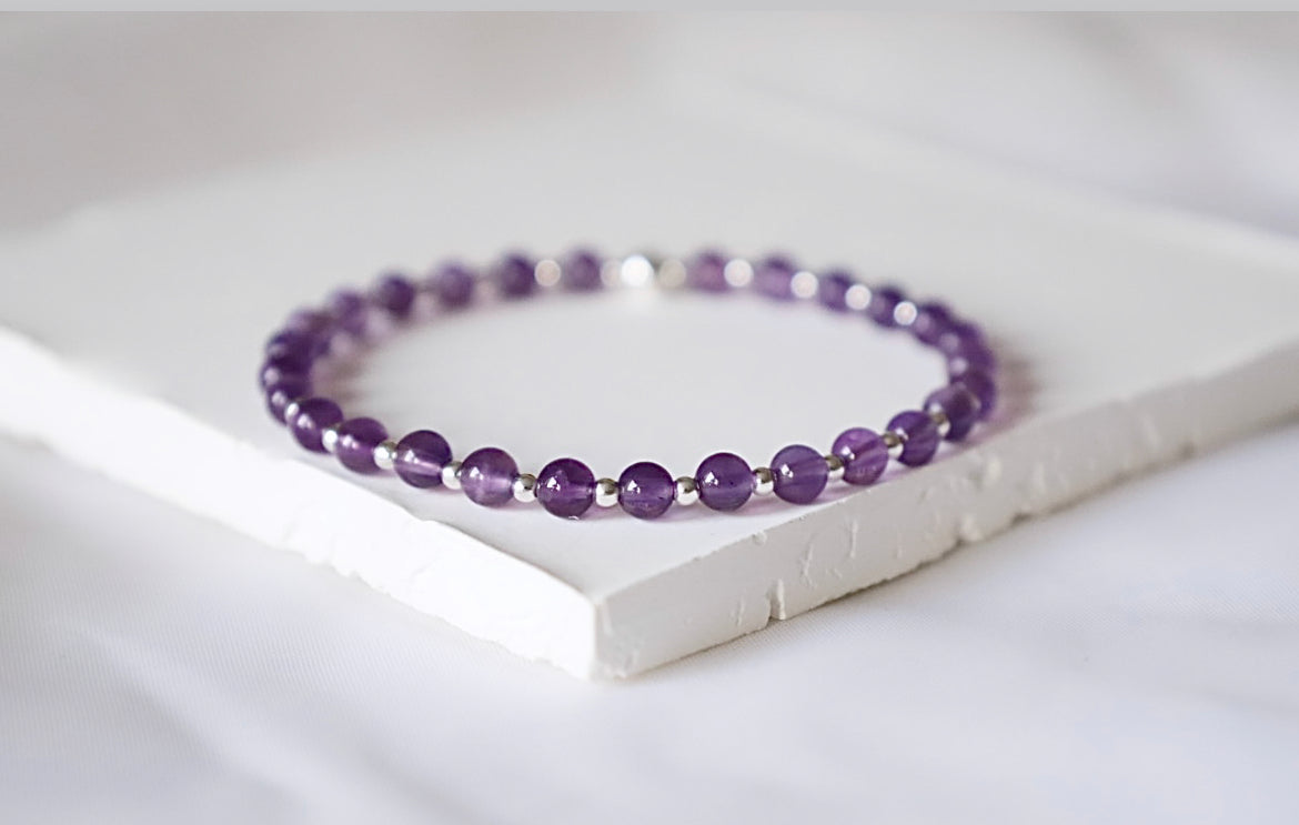 Amethyst Gemstone Bracelet | 925 Sterling Silver