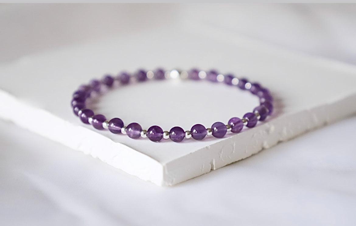 Amethyst Gemstone Bracelet | 925 Sterling Silver