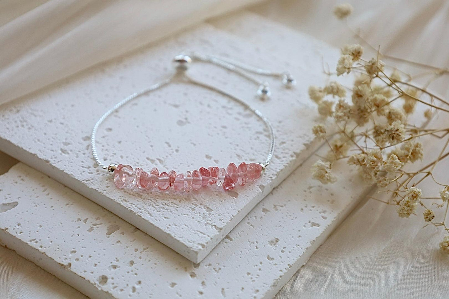 Cherry Quartz Adjustable Bracelet