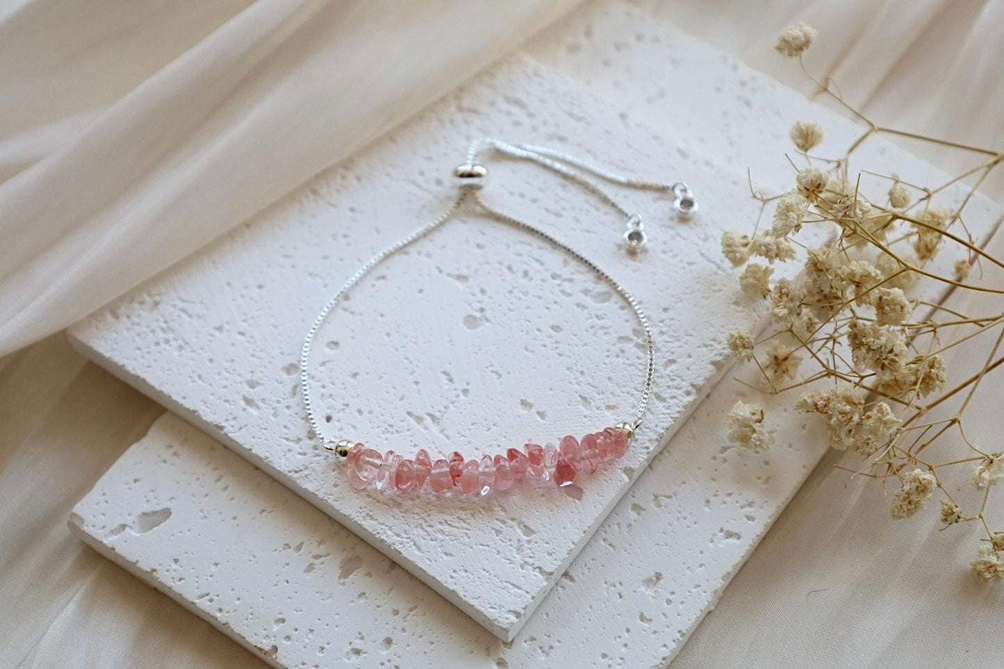 Cherry Quartz Adjustable Bracelet