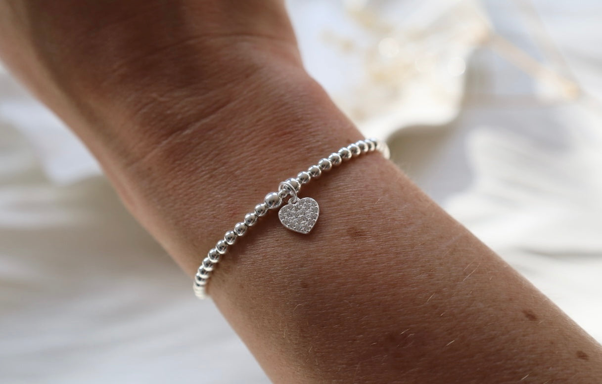 Heart Charm Bracelet | 925 Sterling Silver