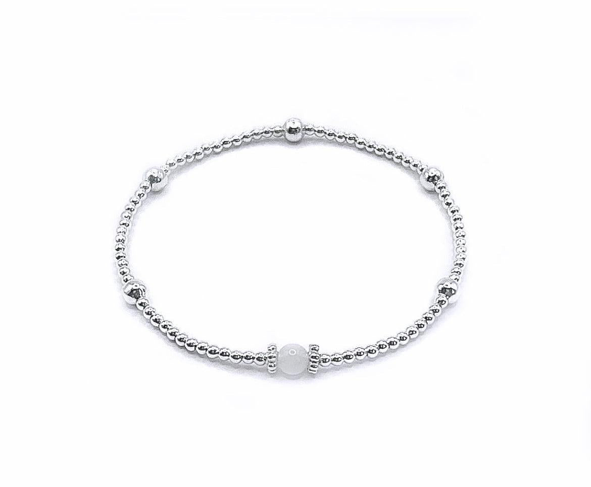 Moonstone Bracelet stack | 925 Sterling Silver