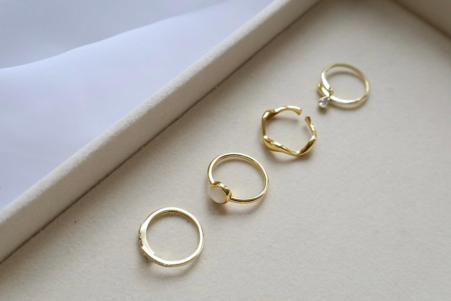 The Open Pavé Ring
- Gold