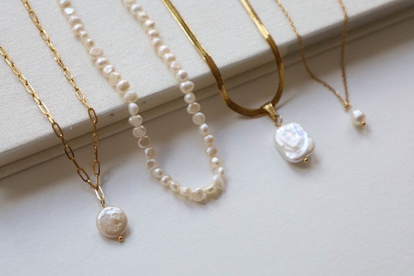 Grace Freshwater Pearl Necklace- Gold