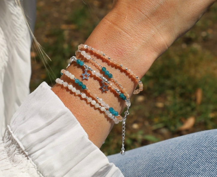 Dainty Sunstone Gemstone Bracelet | 925 Sterling Silver