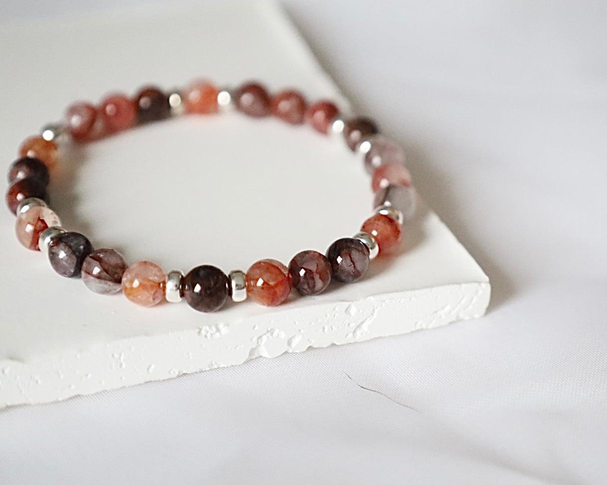 Hematoid Gemstone Bracelet | 925 Sterling Silver