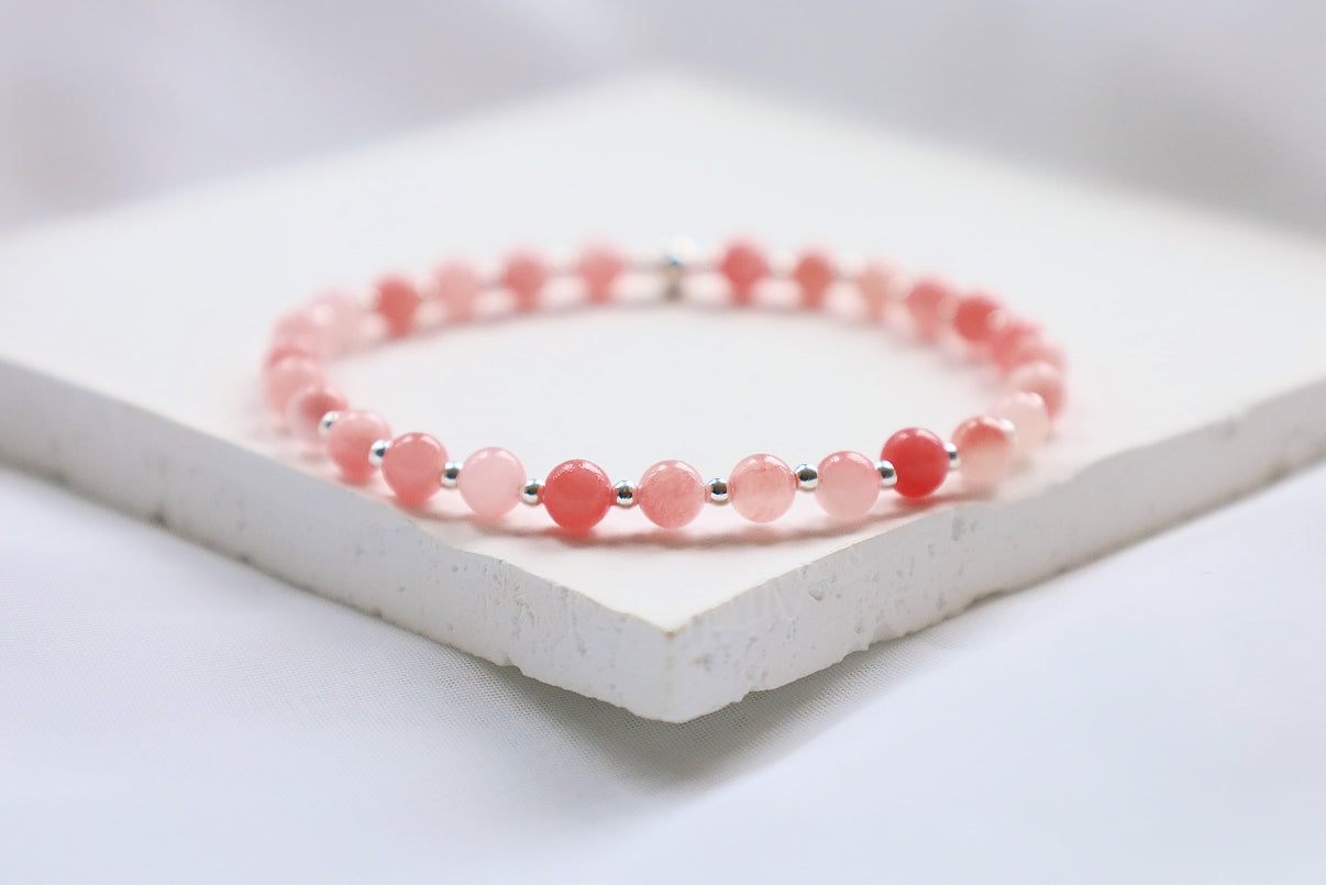 Pink Coral Bracelet | 925 Sterling silver