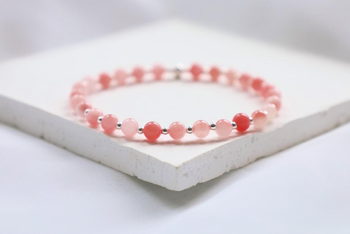 Pink Coral Bracelet | 925 Sterling silver