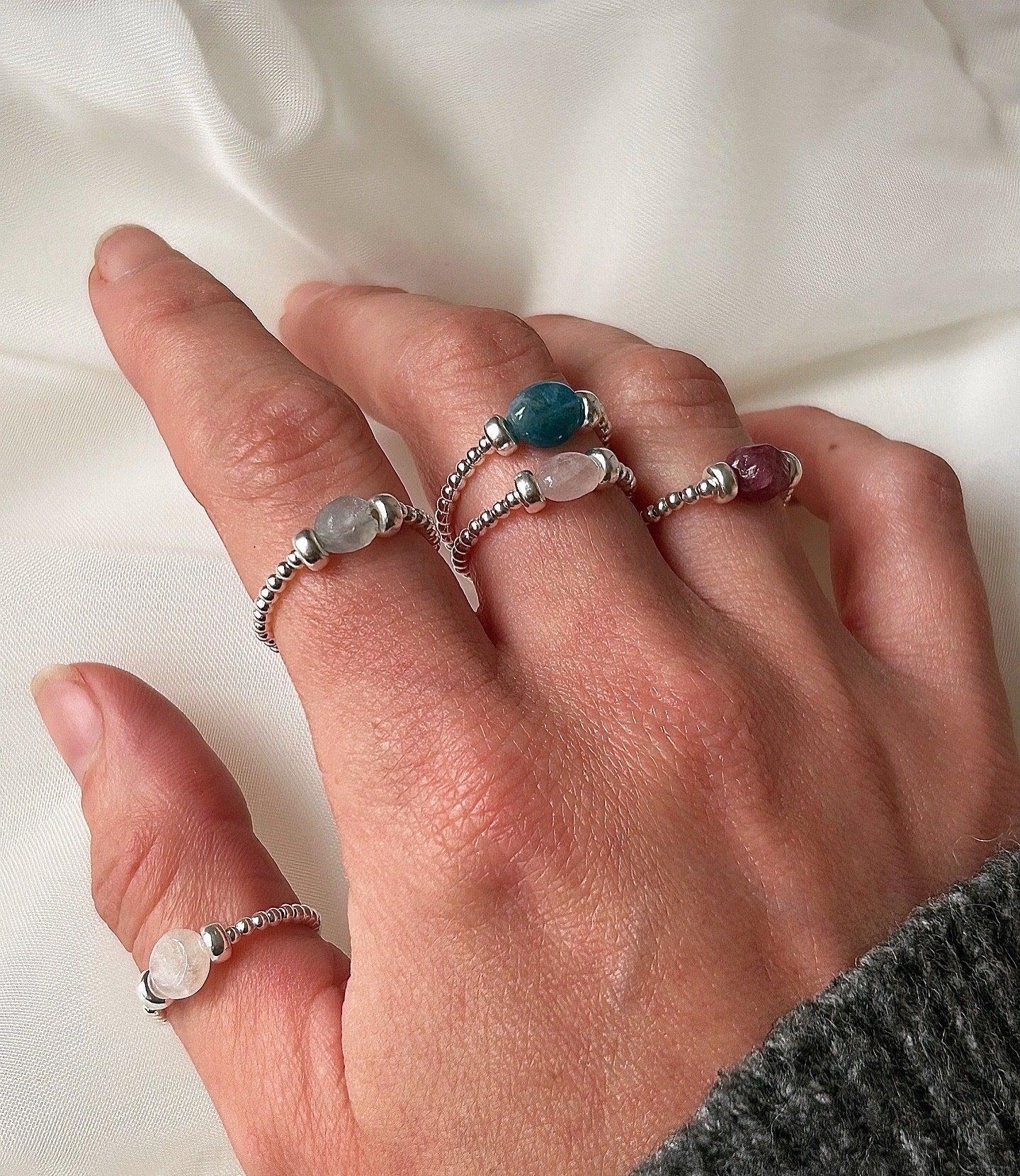 Rose Quartz Pebble Ring