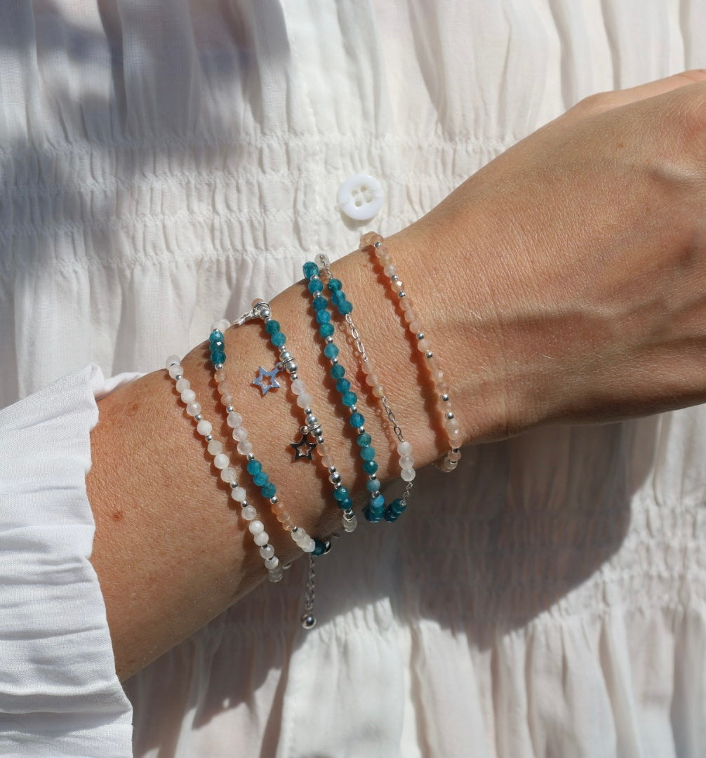 Dainty Sunstone Gemstone Bracelet | 925 Sterling Silver