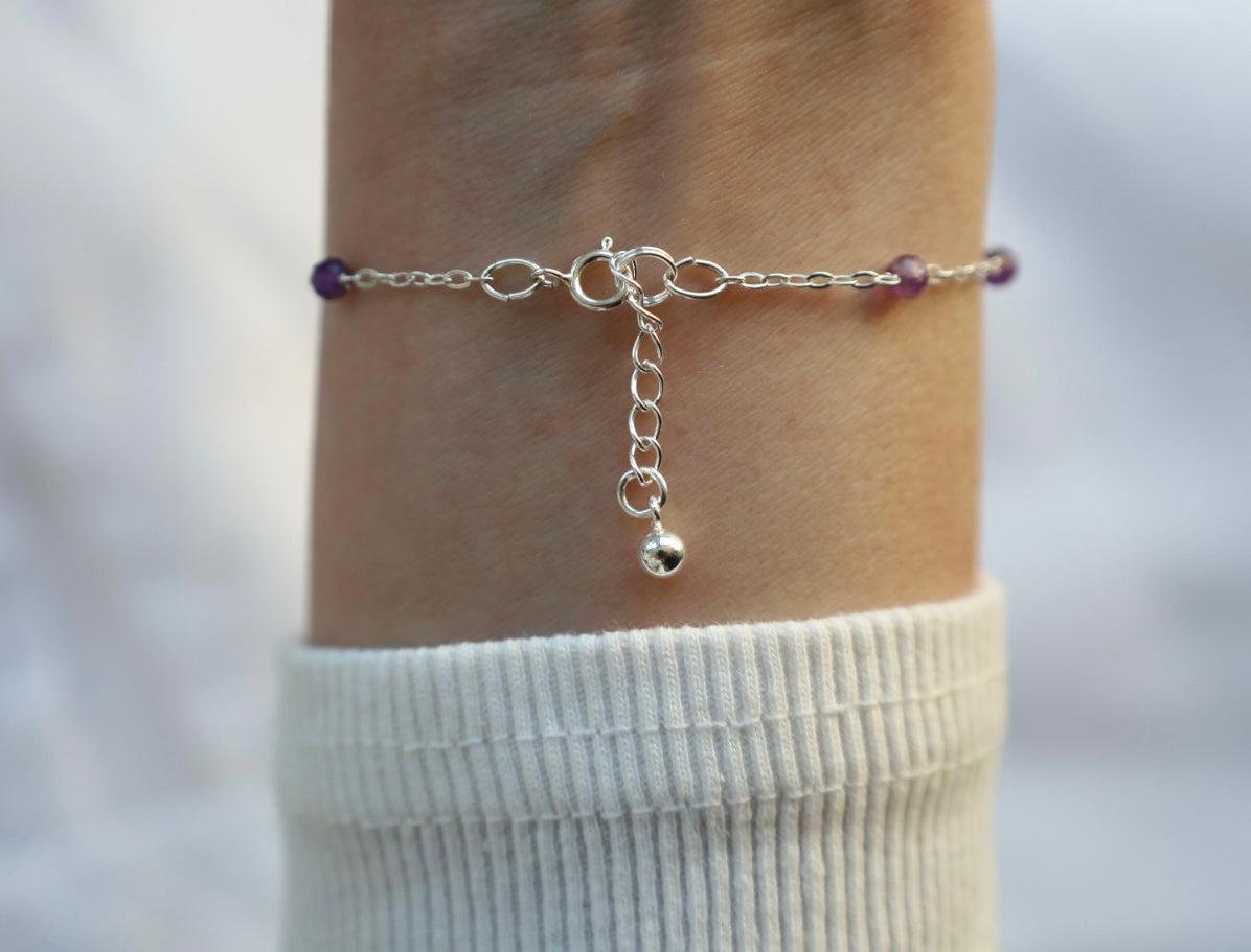 Amethyst Bracelet. 925 Sterling Silver. February Birthstone