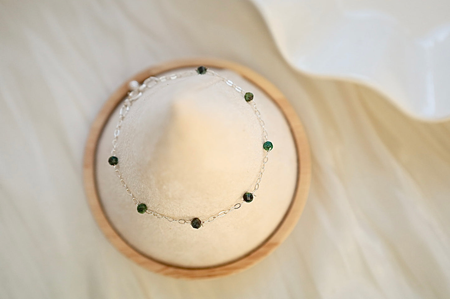 Emerald Bracelet. 925 Sterling Silver. May Birthstone