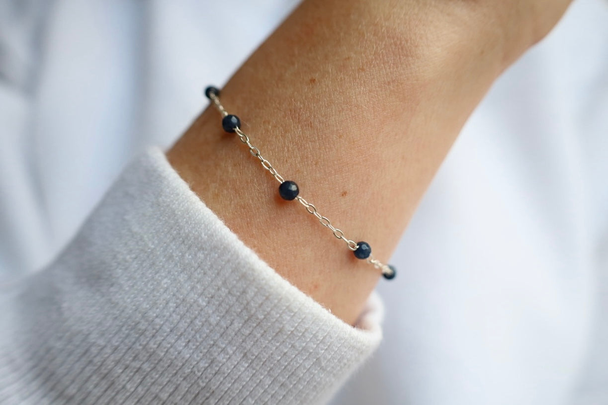 Sapphire Bracelet. 925 Sterling Silver. September Birthstone