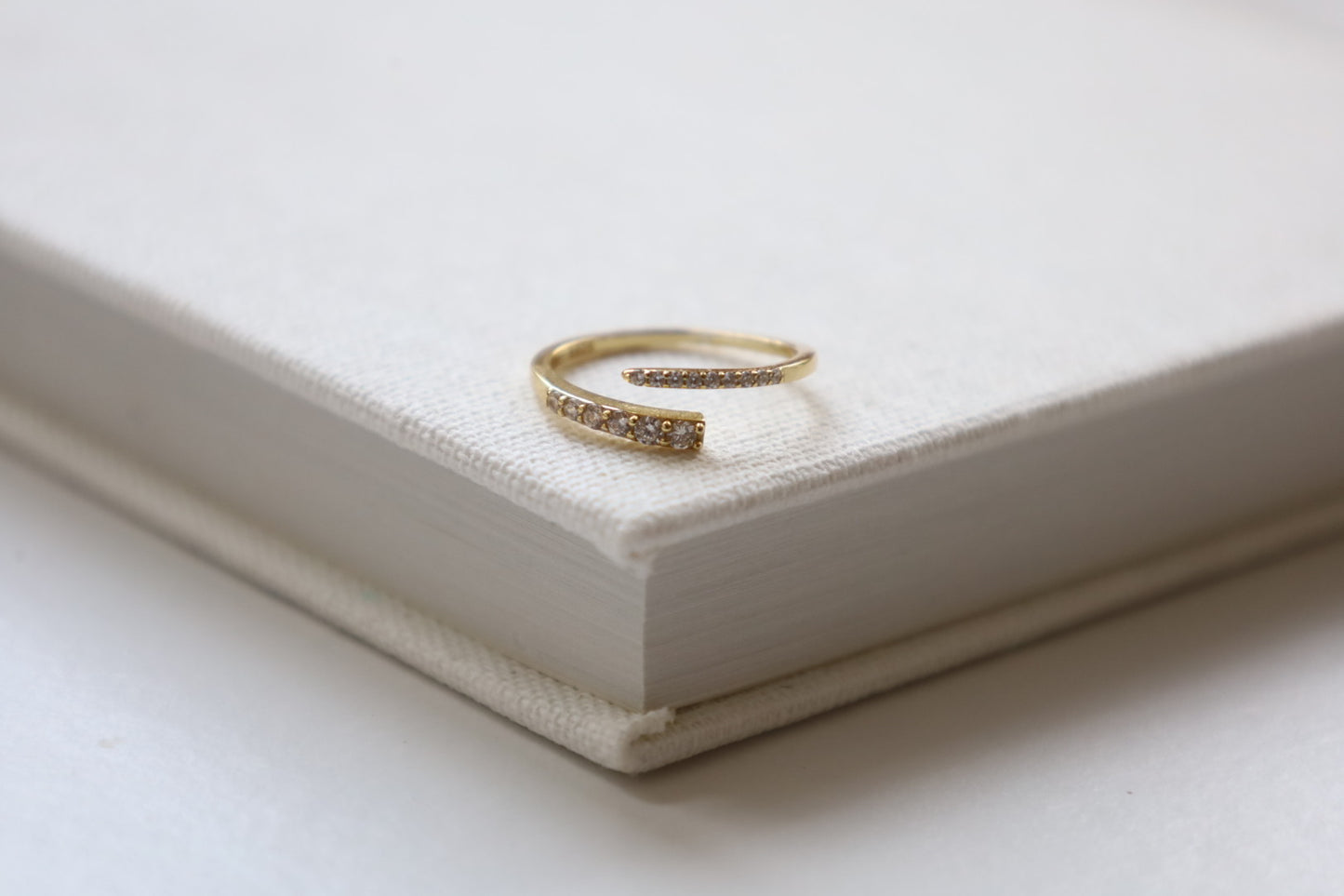 The Open Pavé Ring
- Gold