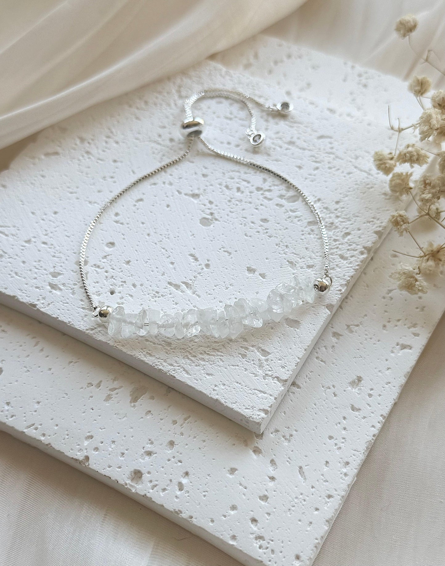 Clear Quartz Adjustable Bracelet
