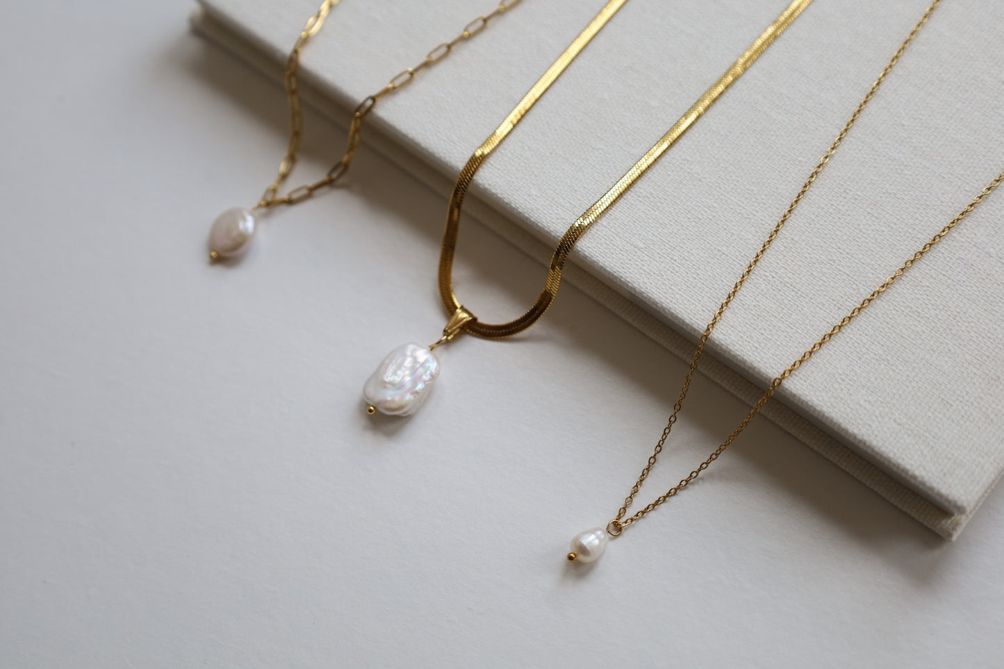Grace Freshwater Pearl Necklace- Gold