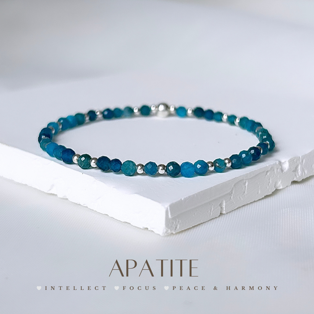 Handmade Genuine Blue Apatite Gemstone Swarovski Crystal 2 strand Bracelet order Jewelry Apatite Bracelet Gemini June Bracelet jewelry