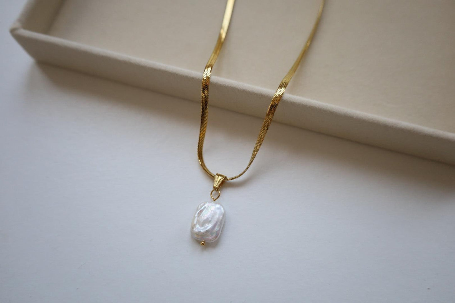 Grace Freshwater Pearl Necklace- Gold