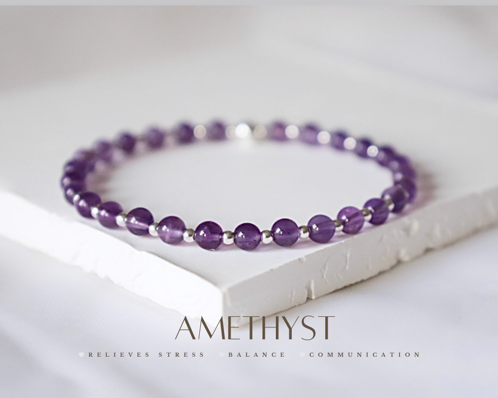 Amethyst Gemstone Bracelet | 925 Sterling Silver