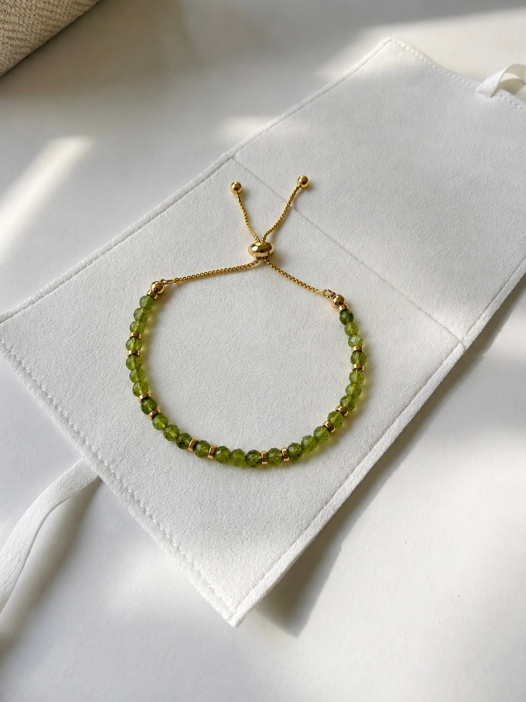 Peridot Adjustable Bracelet | August Birthstone