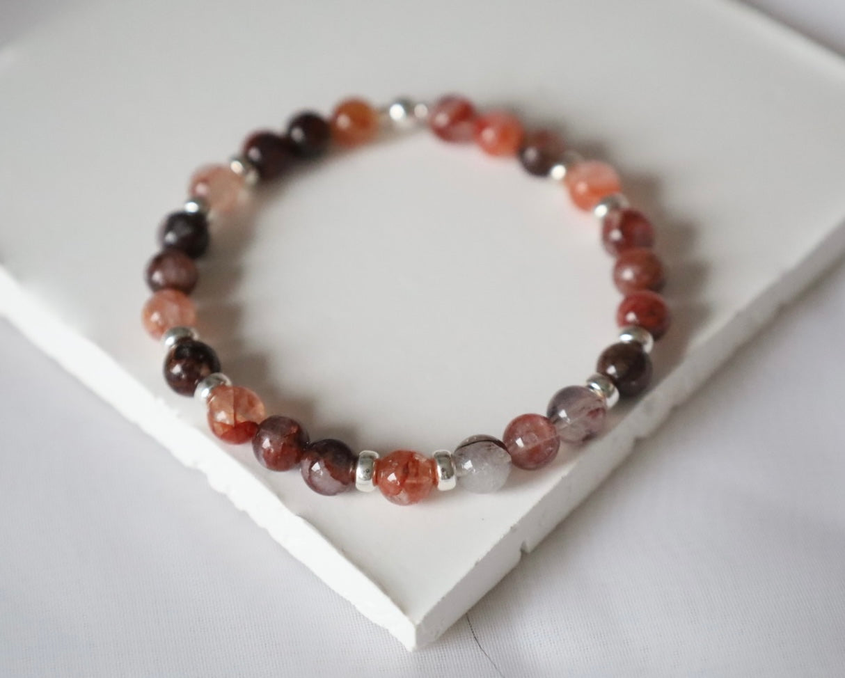 Hematoid Gemstone Bracelet | 925 Sterling Silver