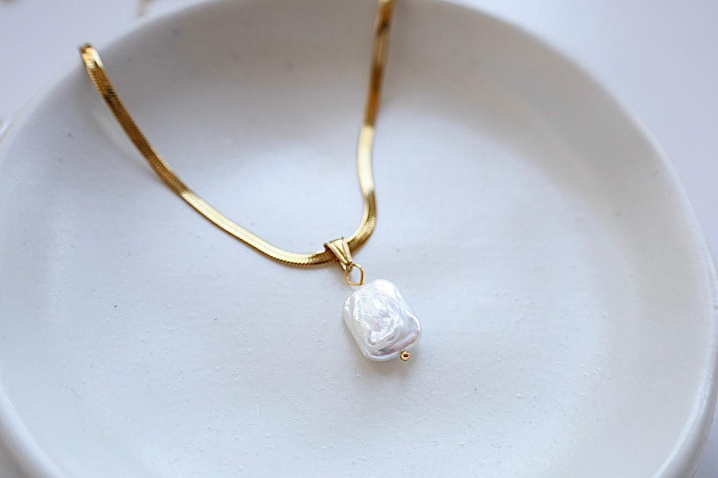 Grace Freshwater Pearl Necklace- Gold
