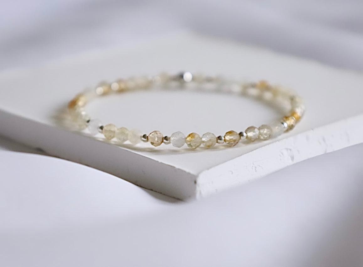 Dainty Citrine Gemstone Bracelet | 925 Sterling Silver