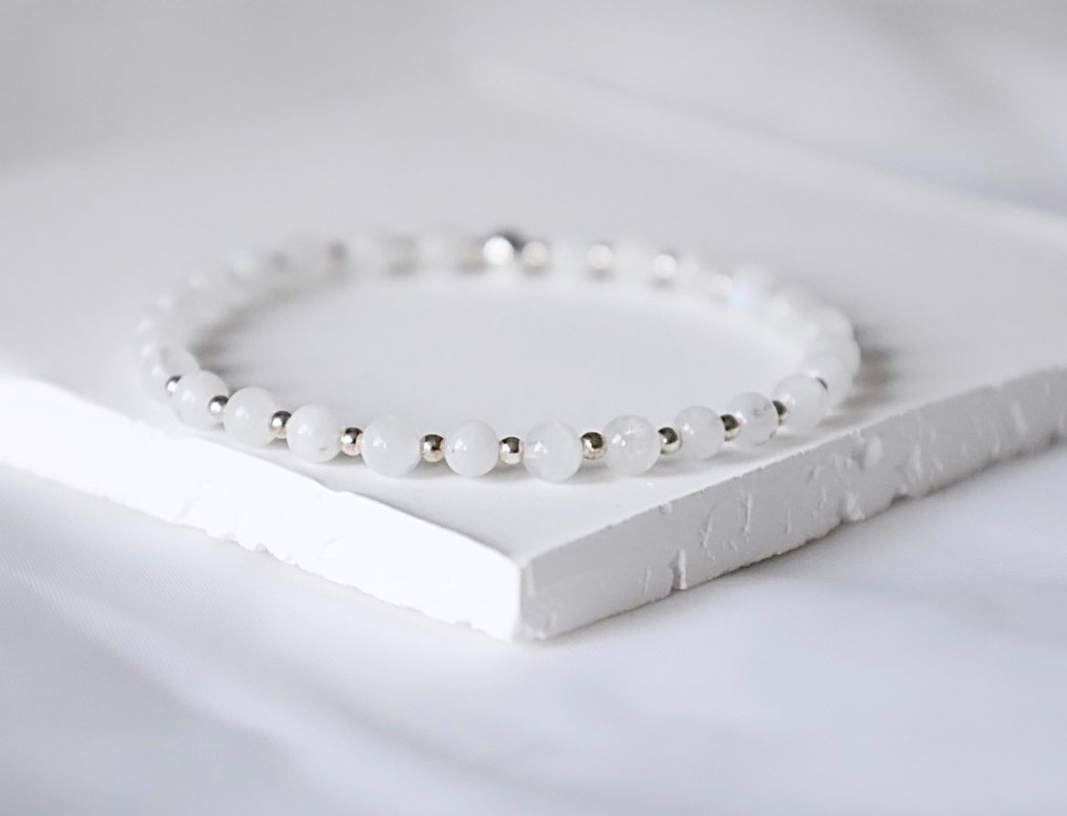 Moonstone Gemstone Bracelet | 925 Sterling Silver