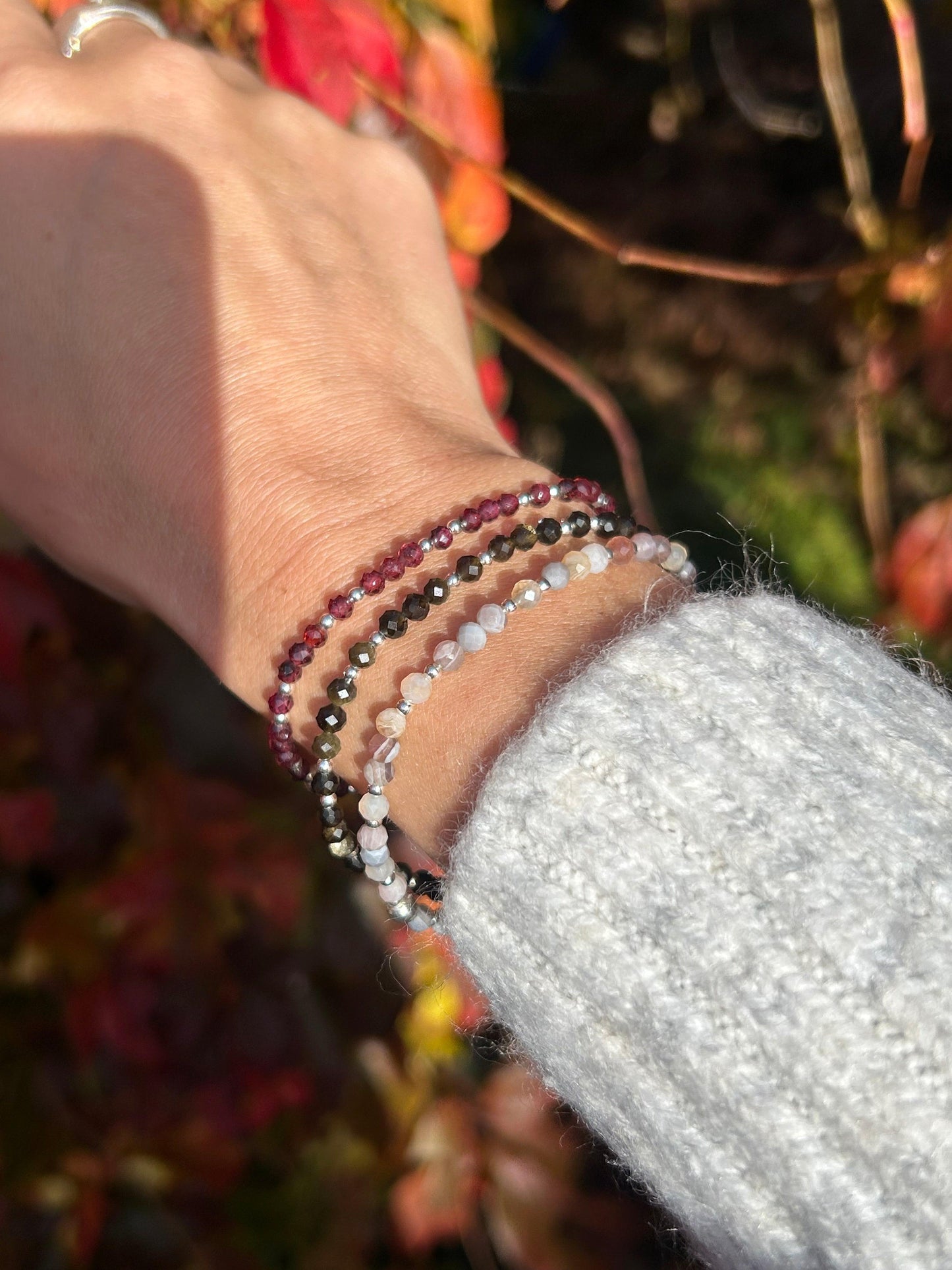 Dainty Golden Obsidian Gemstone Bracelet | 925 Sterling Silver