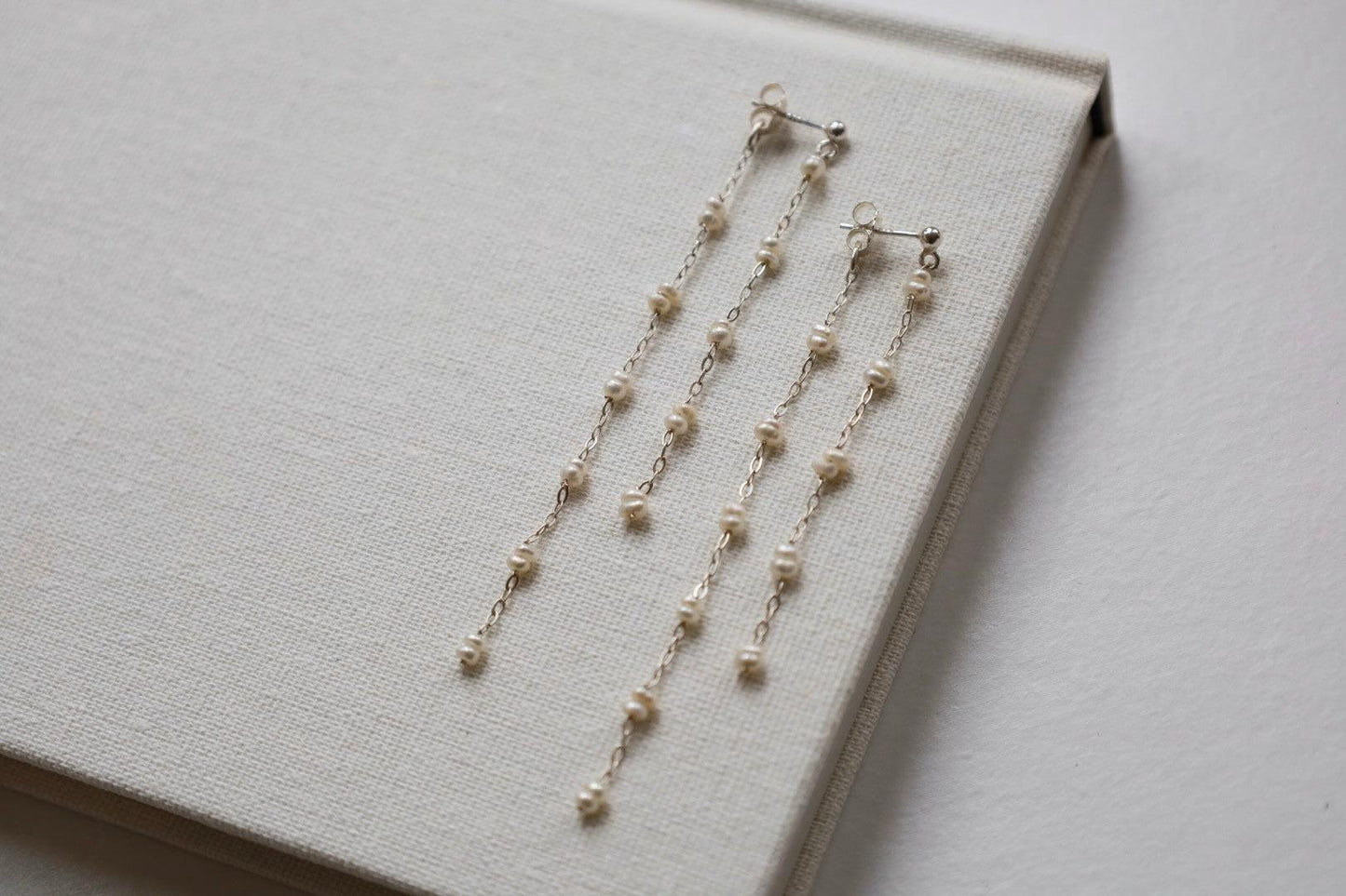 Double Dangle Pearl Earrings