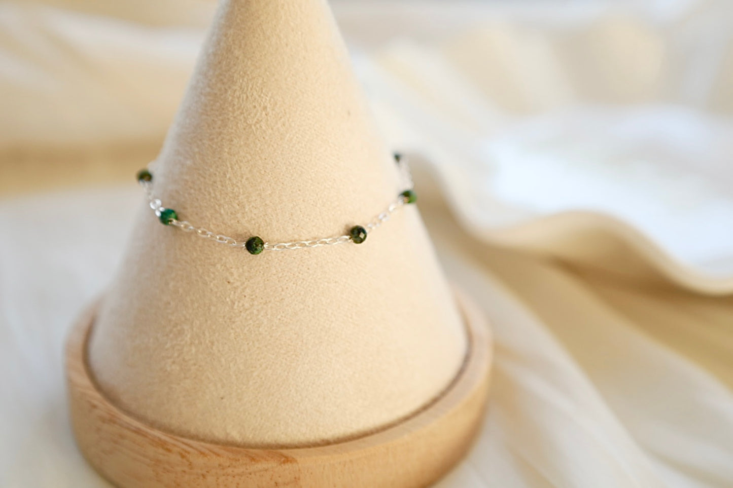 Emerald Bracelet. 925 Sterling Silver. May Birthstone