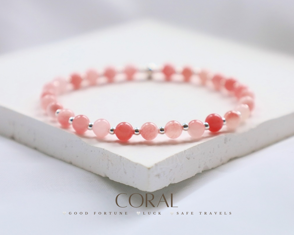 Pink Coral Bracelet | 925 Sterling silver