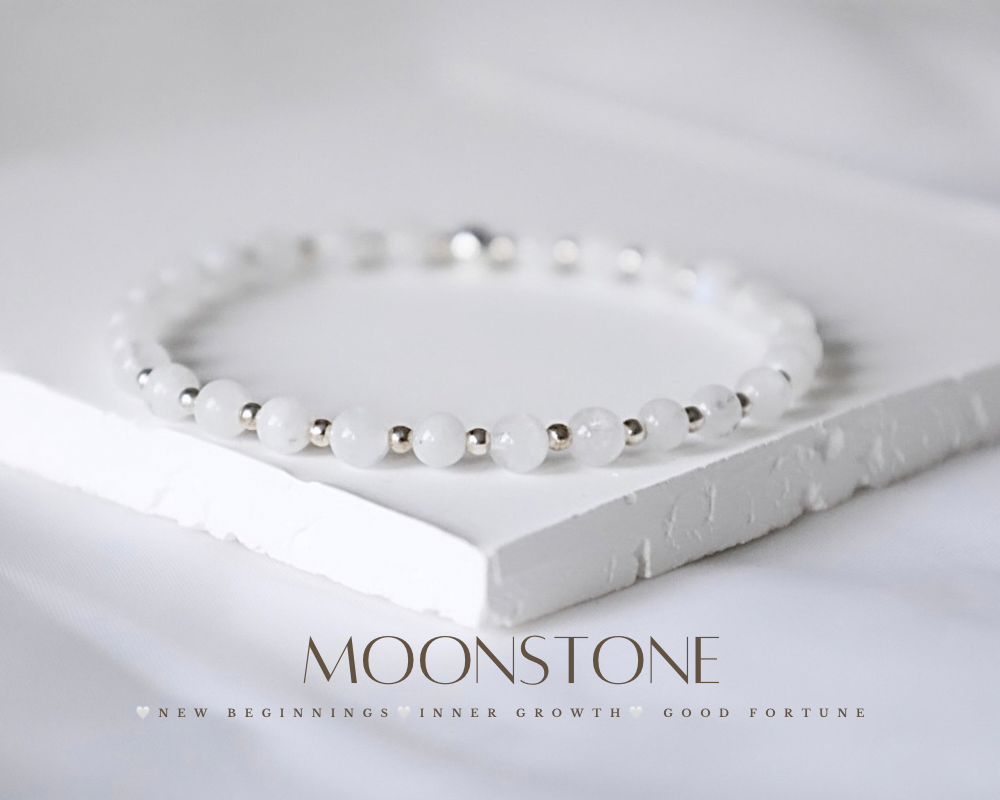 Moonstone Gemstone Bracelet | 925 Sterling Silver