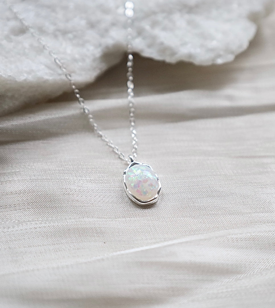 Opal Necklace. 925 Sterling Silver