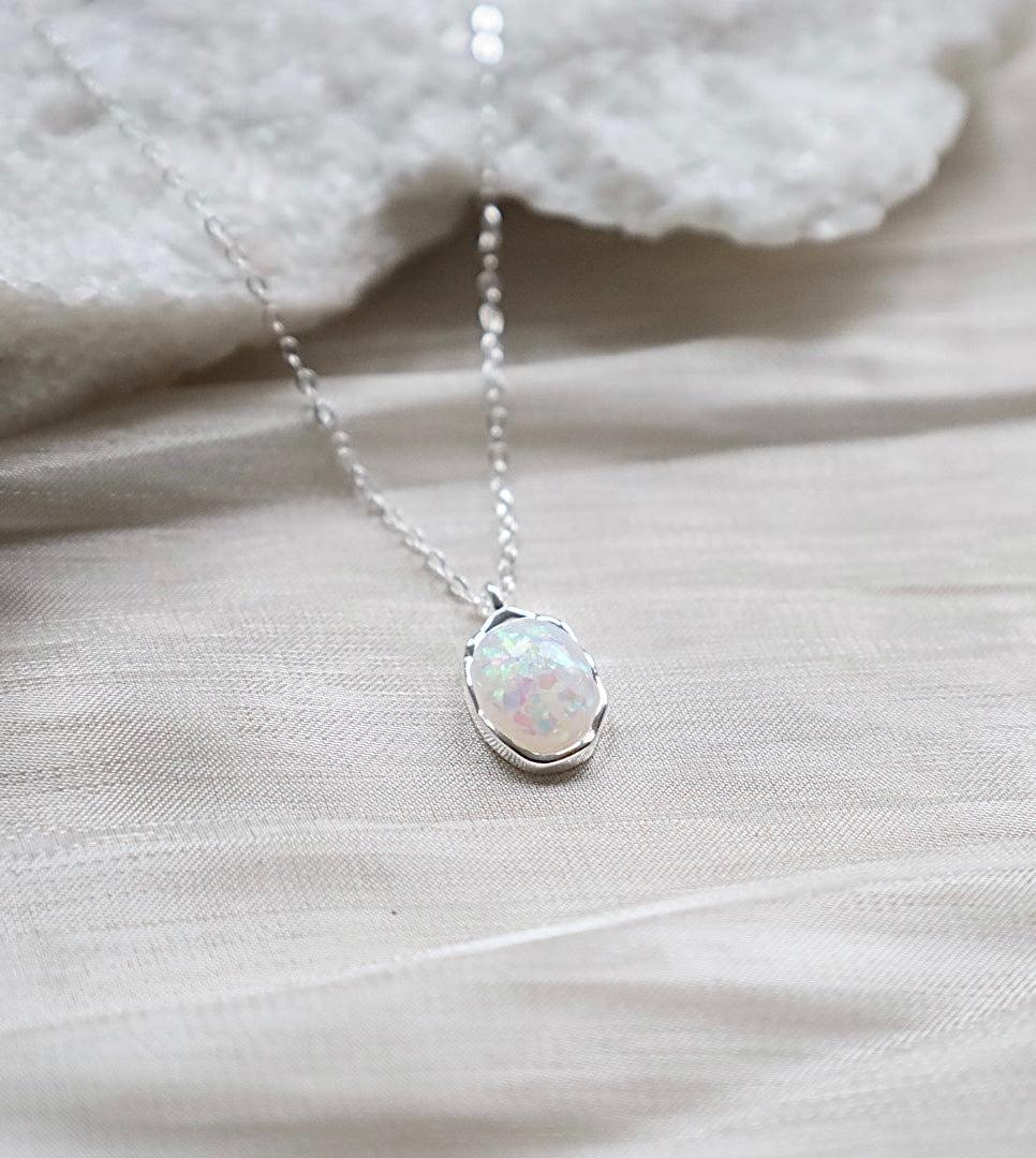 Opal Necklace. 925 Sterling Silver