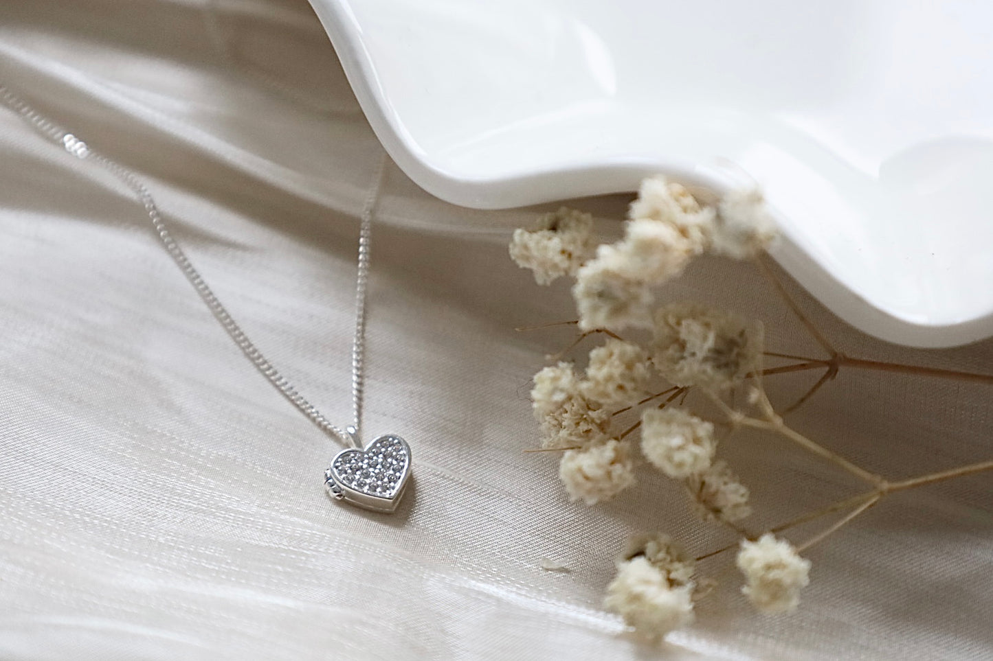 Mini Heart Locket Necklace. 925 Sterling Silver