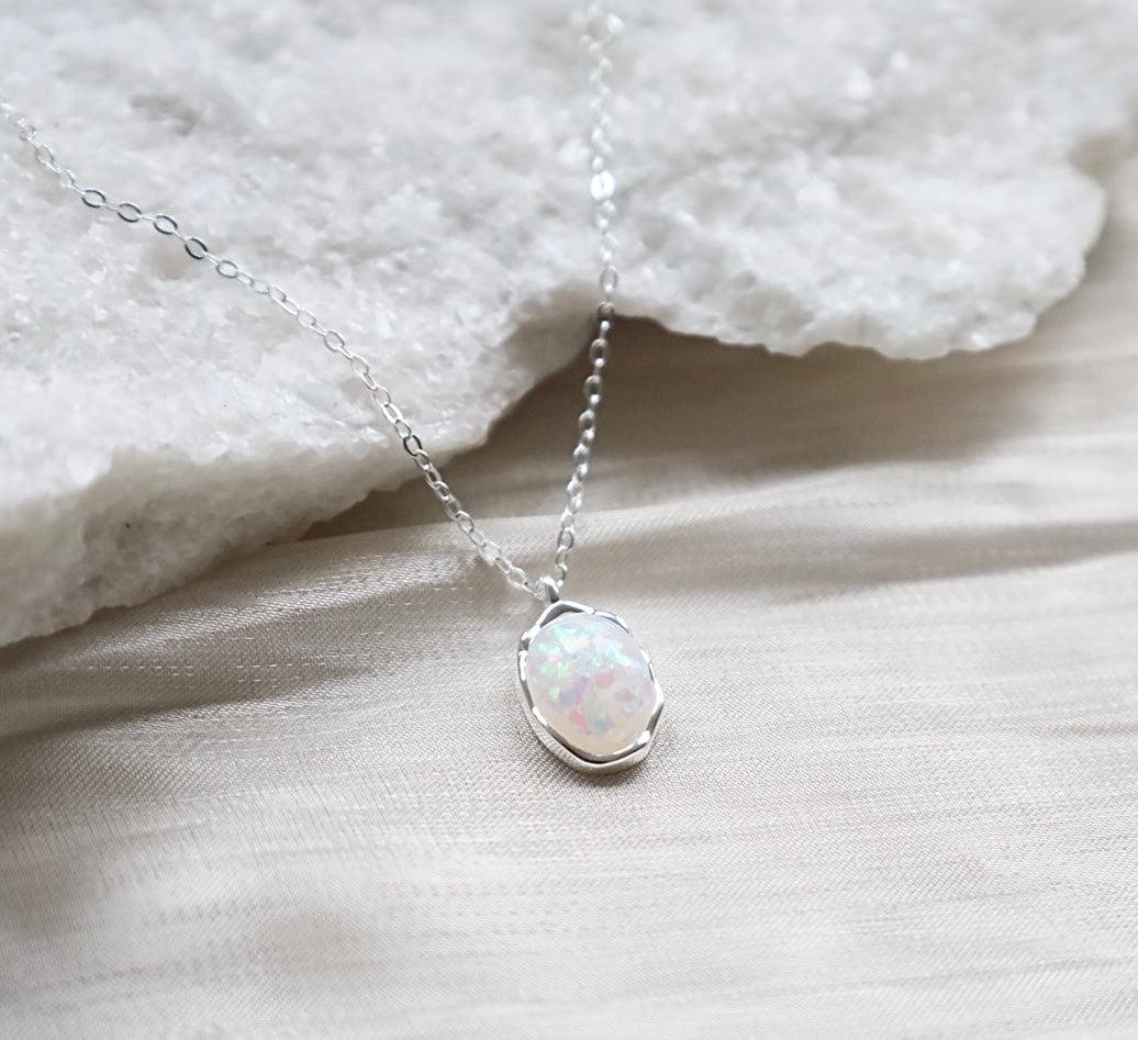Opal Necklace. 925 Sterling Silver