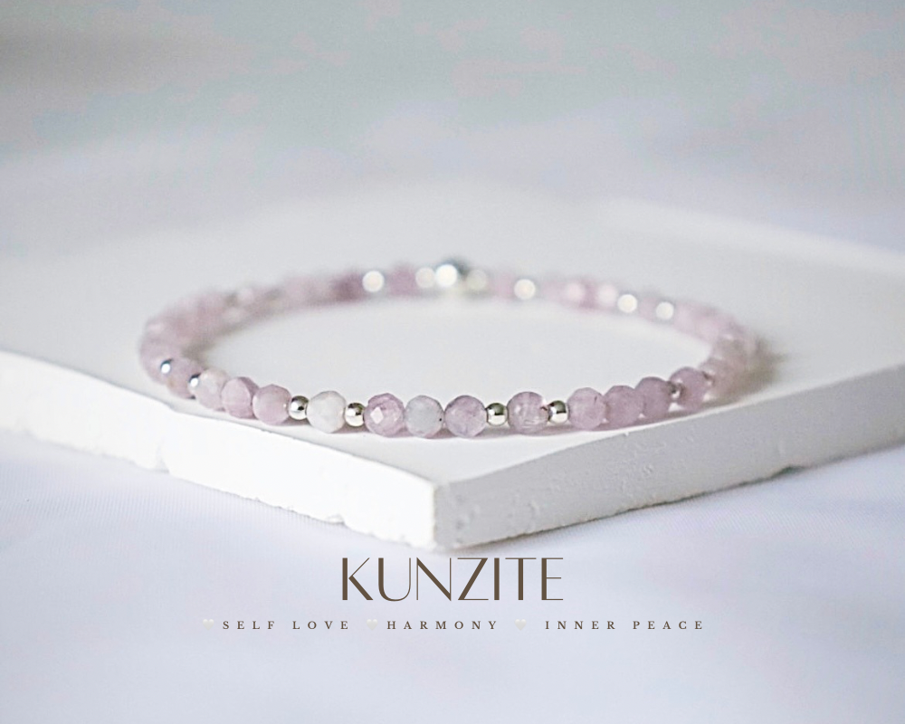 Dainty Kunzite Gemstone Bracelet | 925 Sterling Silver