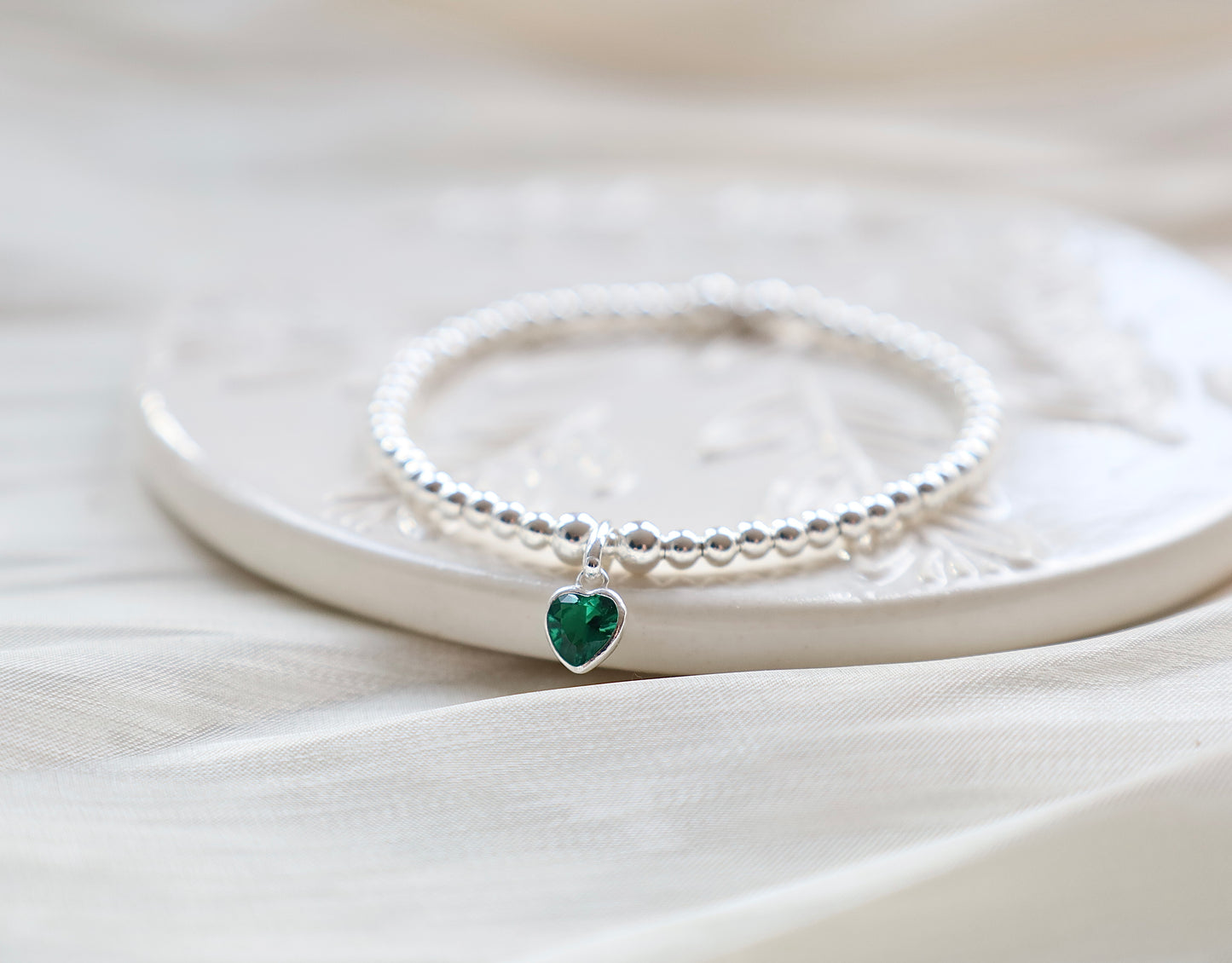 Heart Birthstone Charm Bracelet