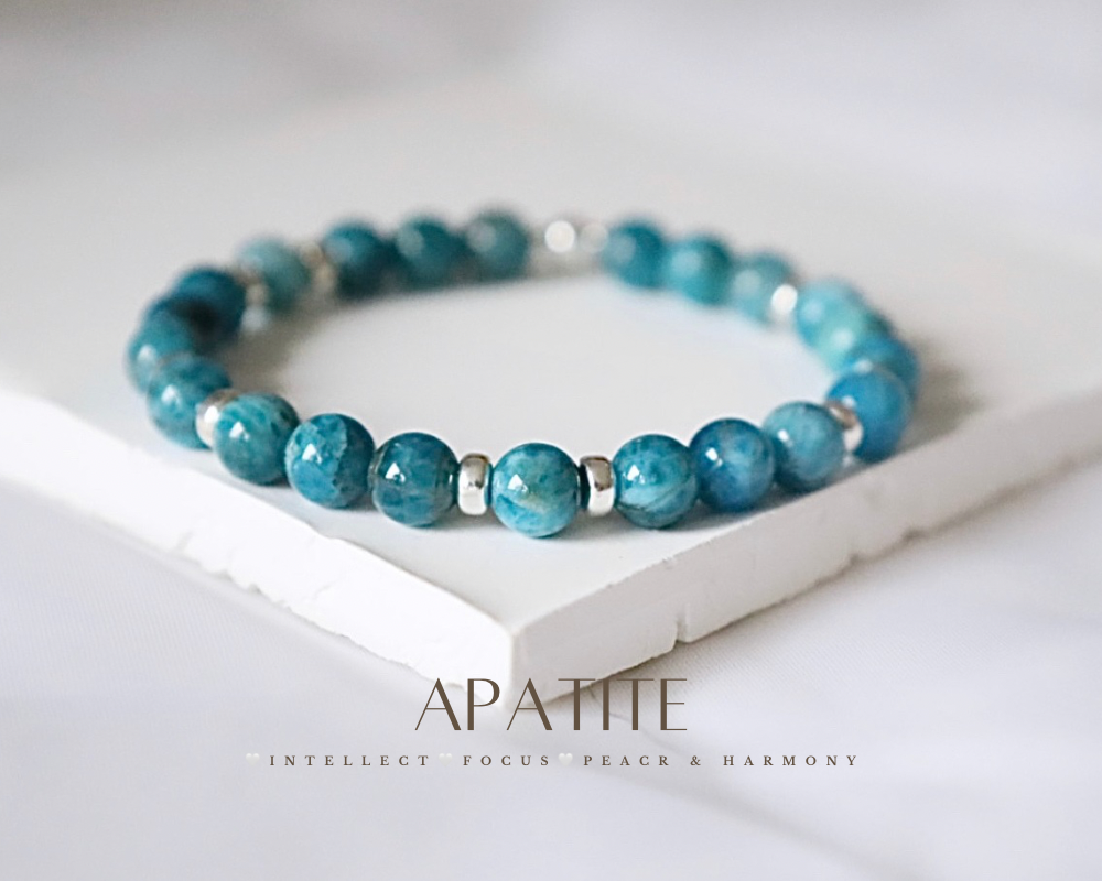 Blue Apatite Gemstone Bracelet | 925 Sterling Silver