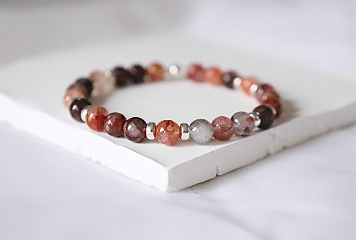 Hematoid Gemstone Bracelet | 925 Sterling Silver