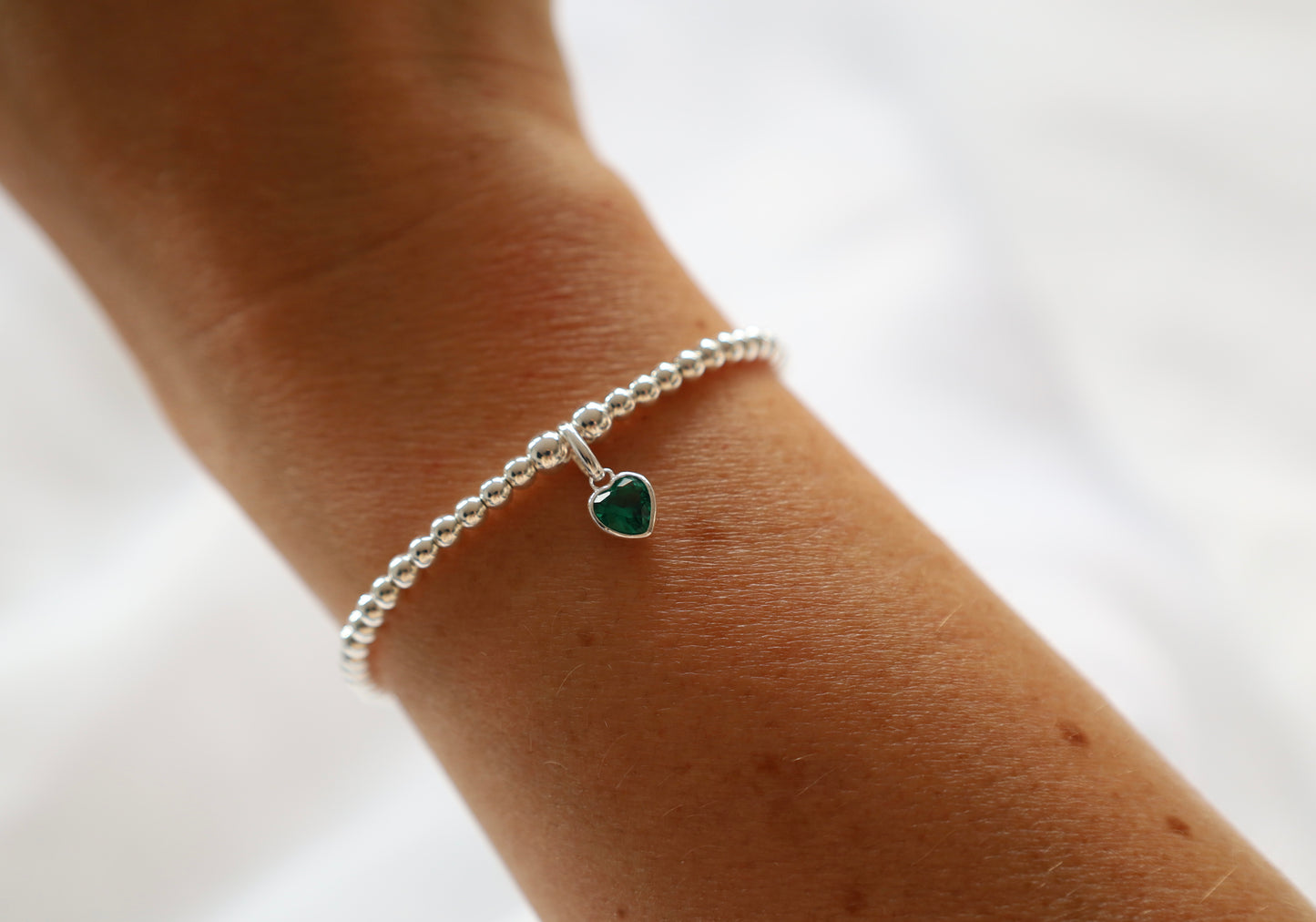 Heart Birthstone Charm Bracelet