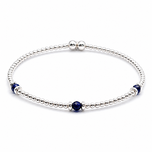 ‘Three Wishes’ Sapphire Bracelet | 925 Sterling Silver | September Birthstone