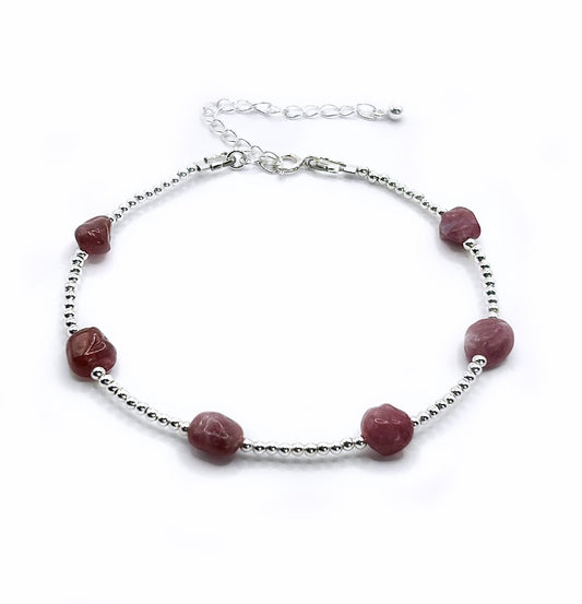 Pink Tourmaline Pebble Bracelet