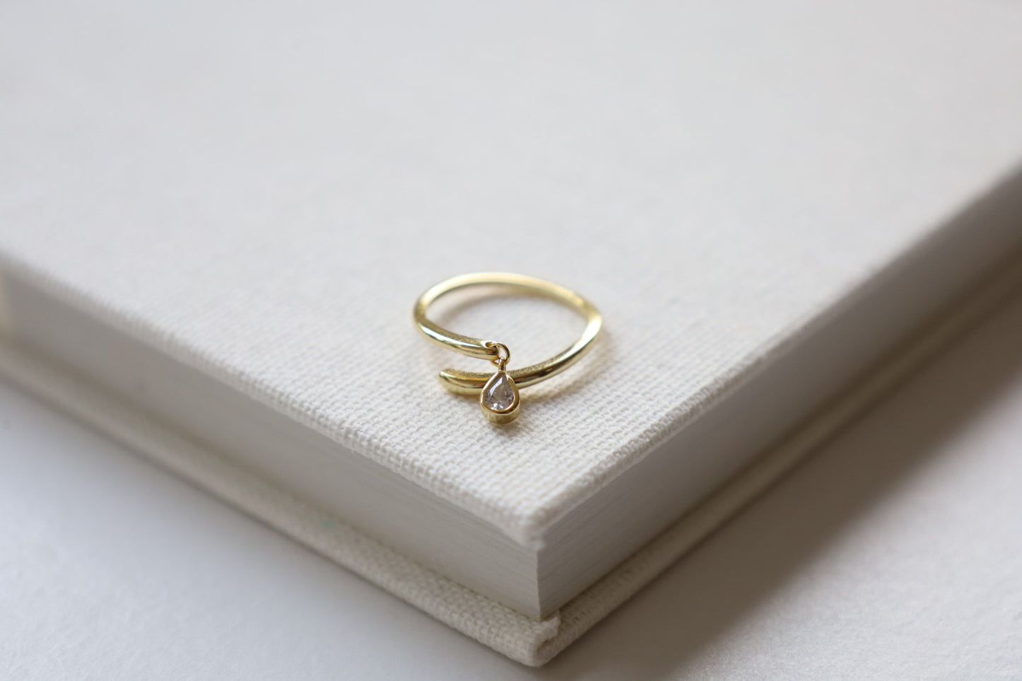 Serenity Teardrop Charm Ring - Gold