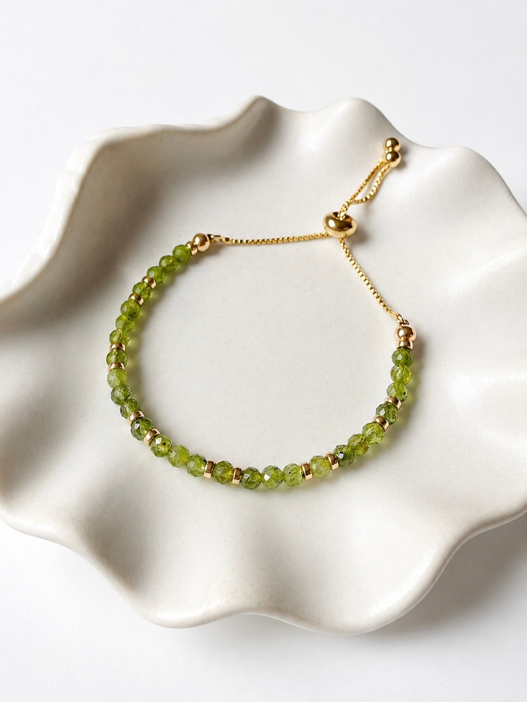 Peridot Adjustable Bracelet | August Birthstone