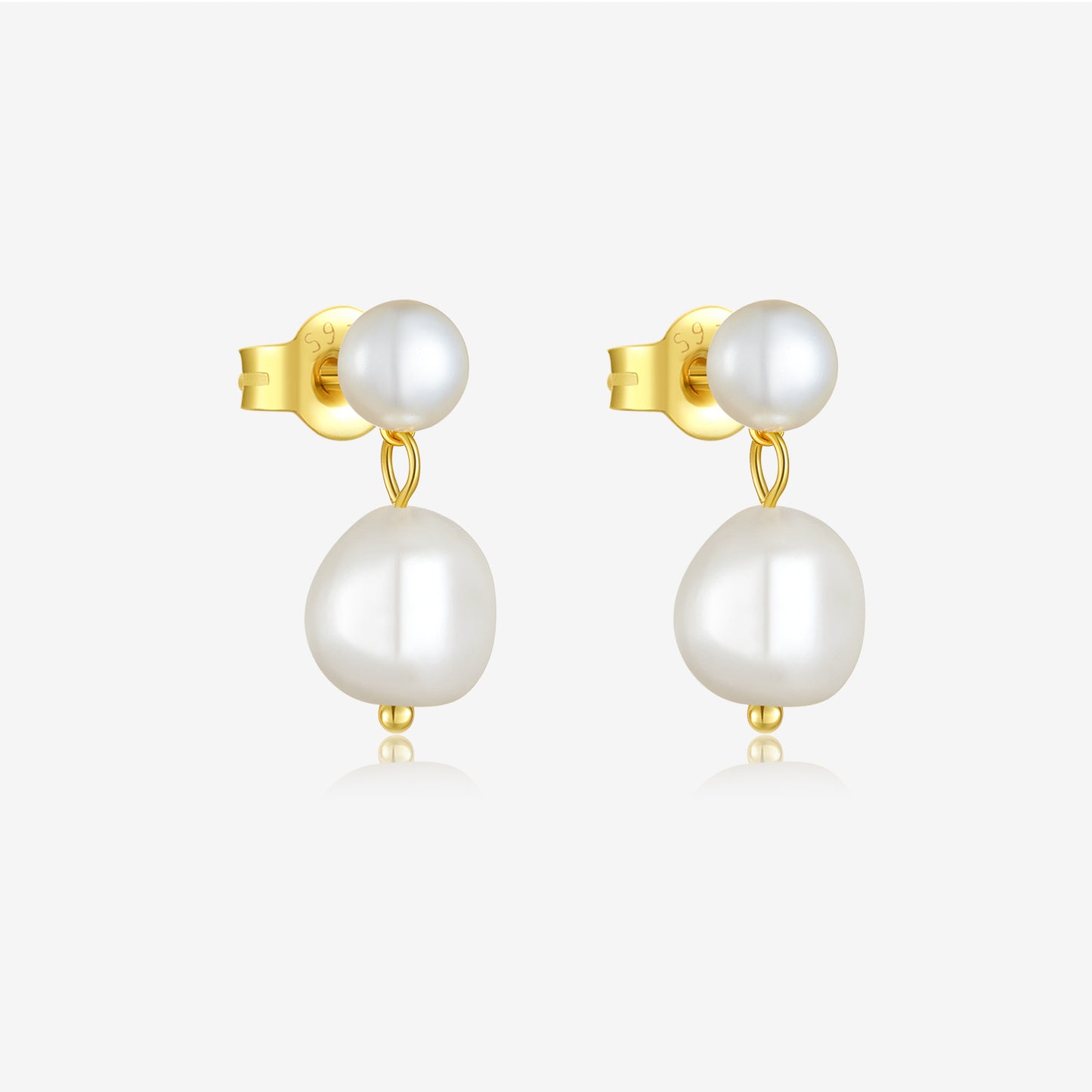Gold Double Pearl Drops